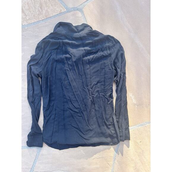 All Saints Shirt Mens Medium Black Button Long Sleeve Soft Collared Shirt - Picture 3 of 4